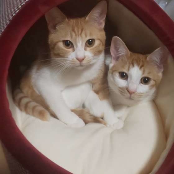 寄り添う猫