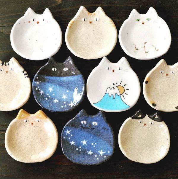 猫モチーフのオリジナル陶器