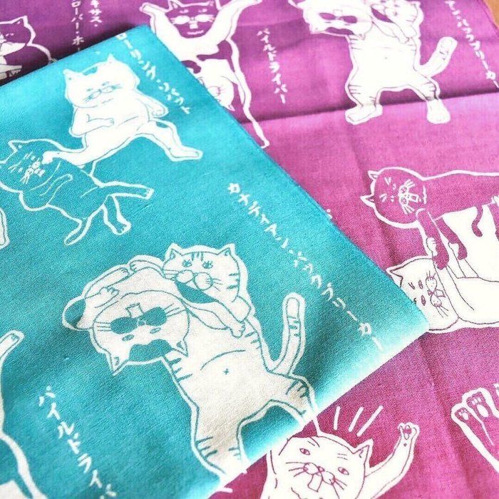 猫手ぬぐい・プロレス