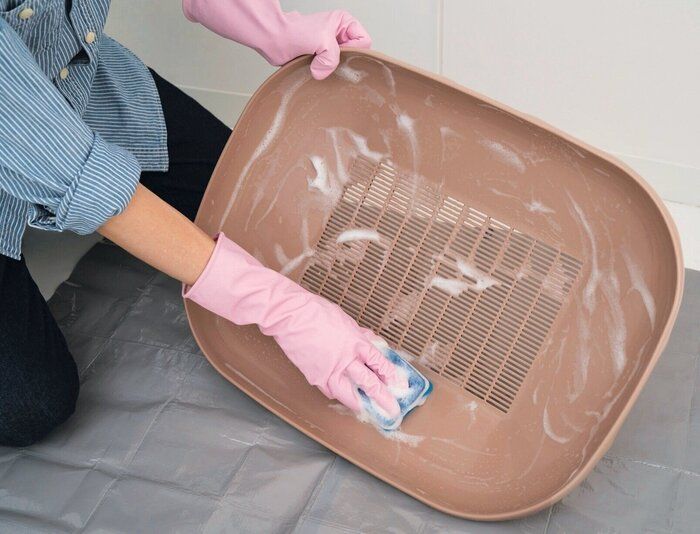 猫トイレを分解して洗う