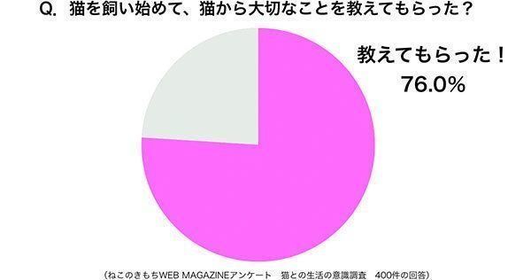 グラフ:猫を飼い始めて、猫から大切なことを教えてもらった?