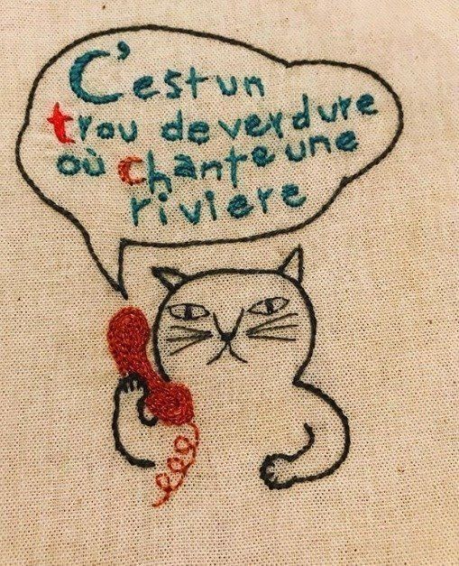 電話をする猫