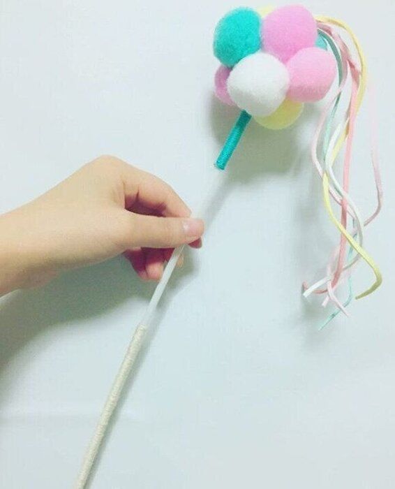 かわいらしい手作り猫じゃらし