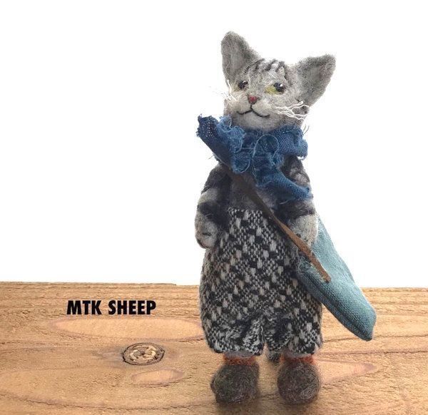 猫の羊毛フェルト作品