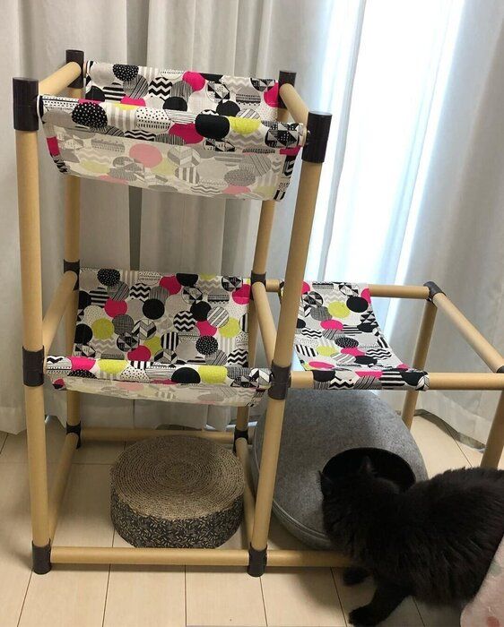 クラフトハンモック 完成 黒猫