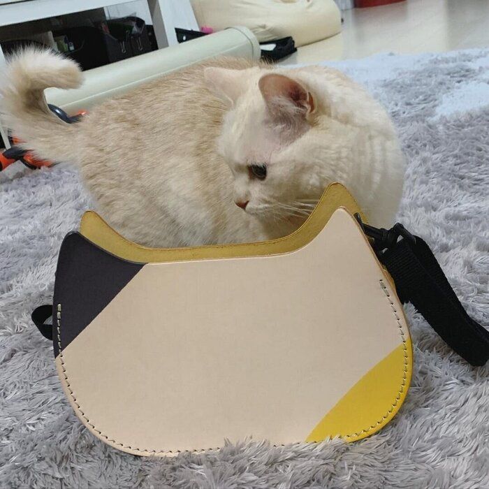 猫型ポシェットの三毛猫バージョン