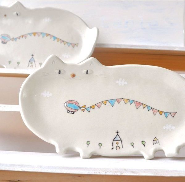 猫モチーフのオリジナル陶器