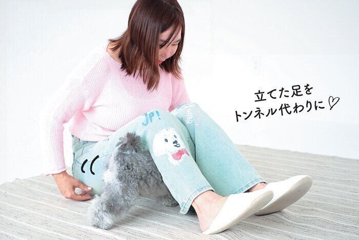 足の下をくぐるモナ王くん