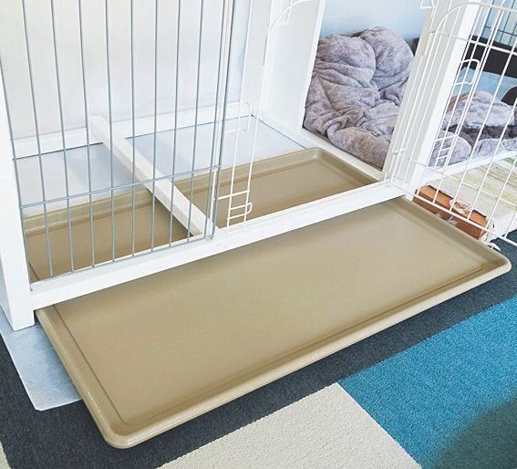 汚れが拭き取りやすいプラスチックのトレーを使用（写真提供／池田ひとみさん）