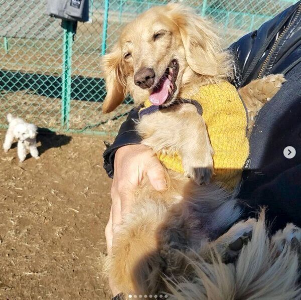 抱っこされて笑顔を見せる伶音ちゃん