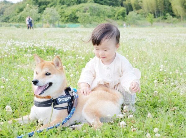 素敵な表情を見せるりんご郎くんと妹ちゃん