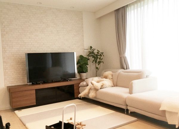 ソファでくつろぐスタンダード・プードル