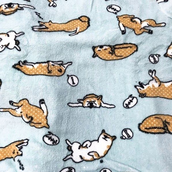 柴犬柄ブランケット