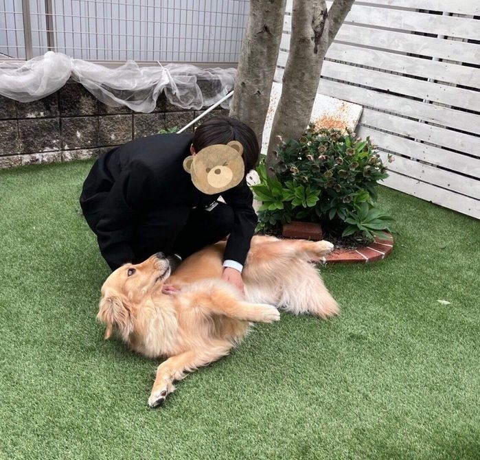 仲良しなうどんちゃんとお兄ちゃん