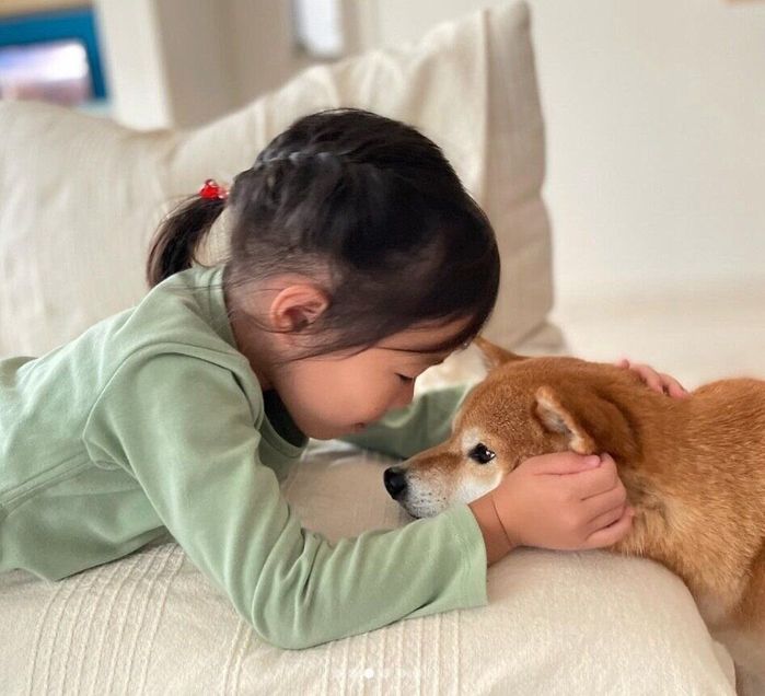 見つめ合う花子ちゃん、モモ子ちゃん