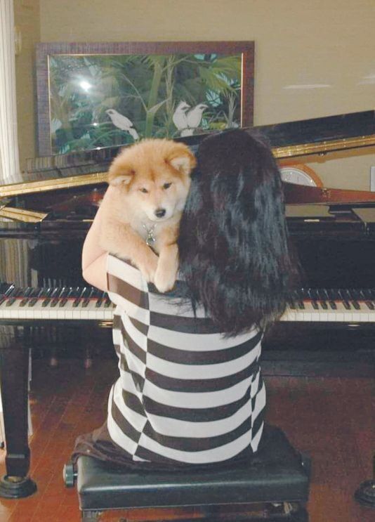 音楽家の小野さんは音楽で保護犬の不安をやわらげる音楽療法も行います。母犬と離された子犬も落ち着いたそう