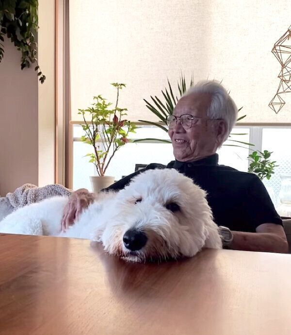 まったりするシエルくんとおじいちゃん