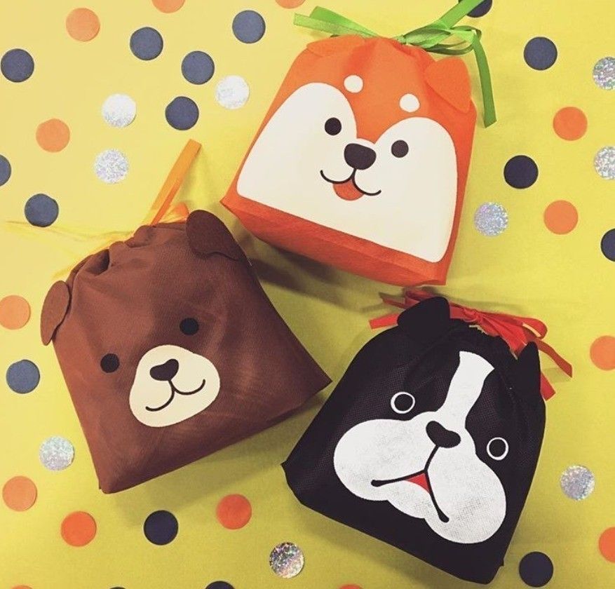 100円ショップcandoの犬巾着