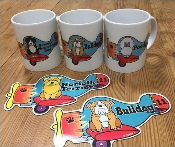 3種類の犬種マグカップ
