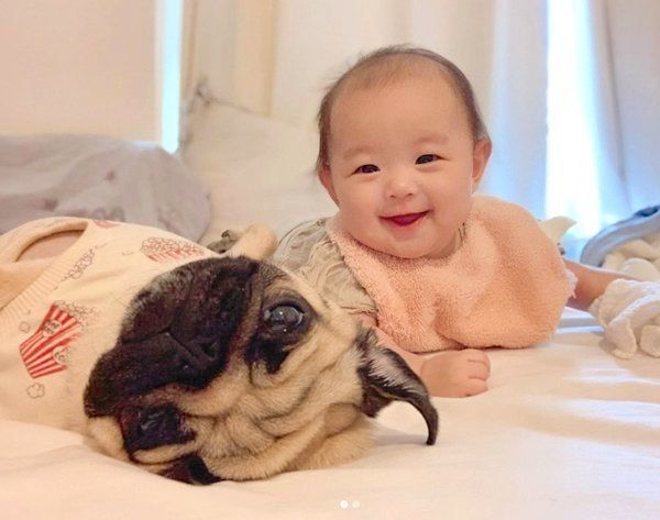 寄り添うぱぐぞうくんと妹ちゃん