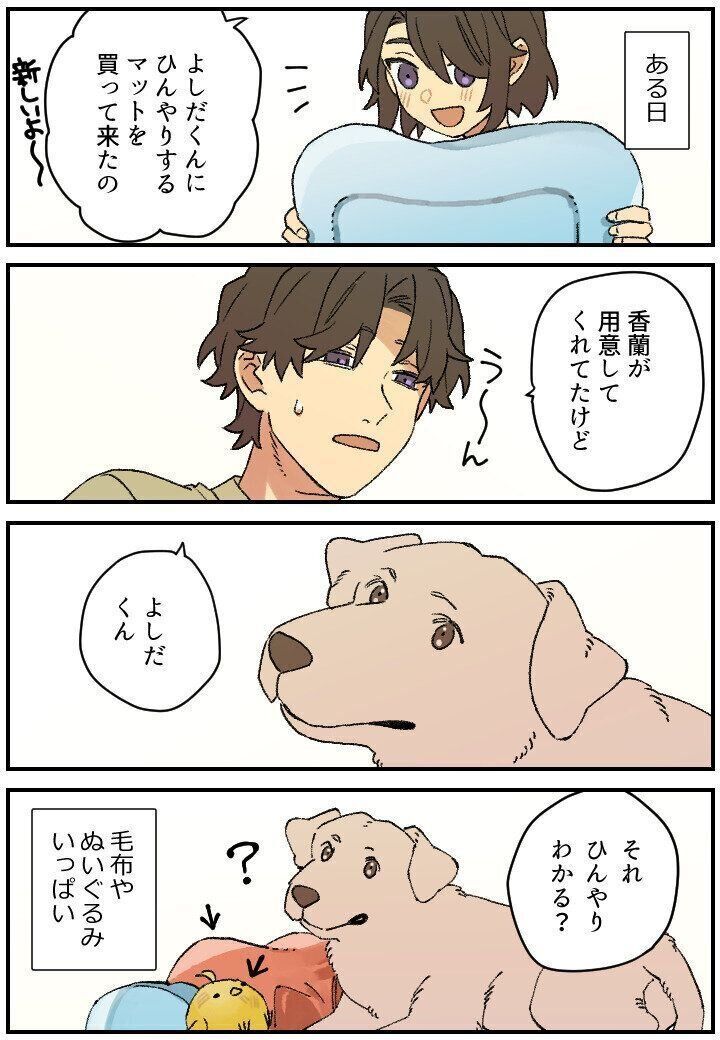 連載漫画【暮瀬姉弟と吉田くん】第三百五十八「吉田くんとひんやりマット」