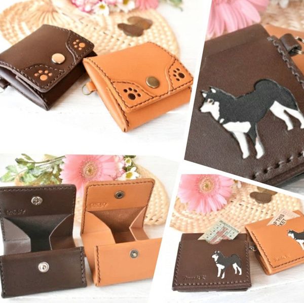 犬や猫のモチーフの革製品