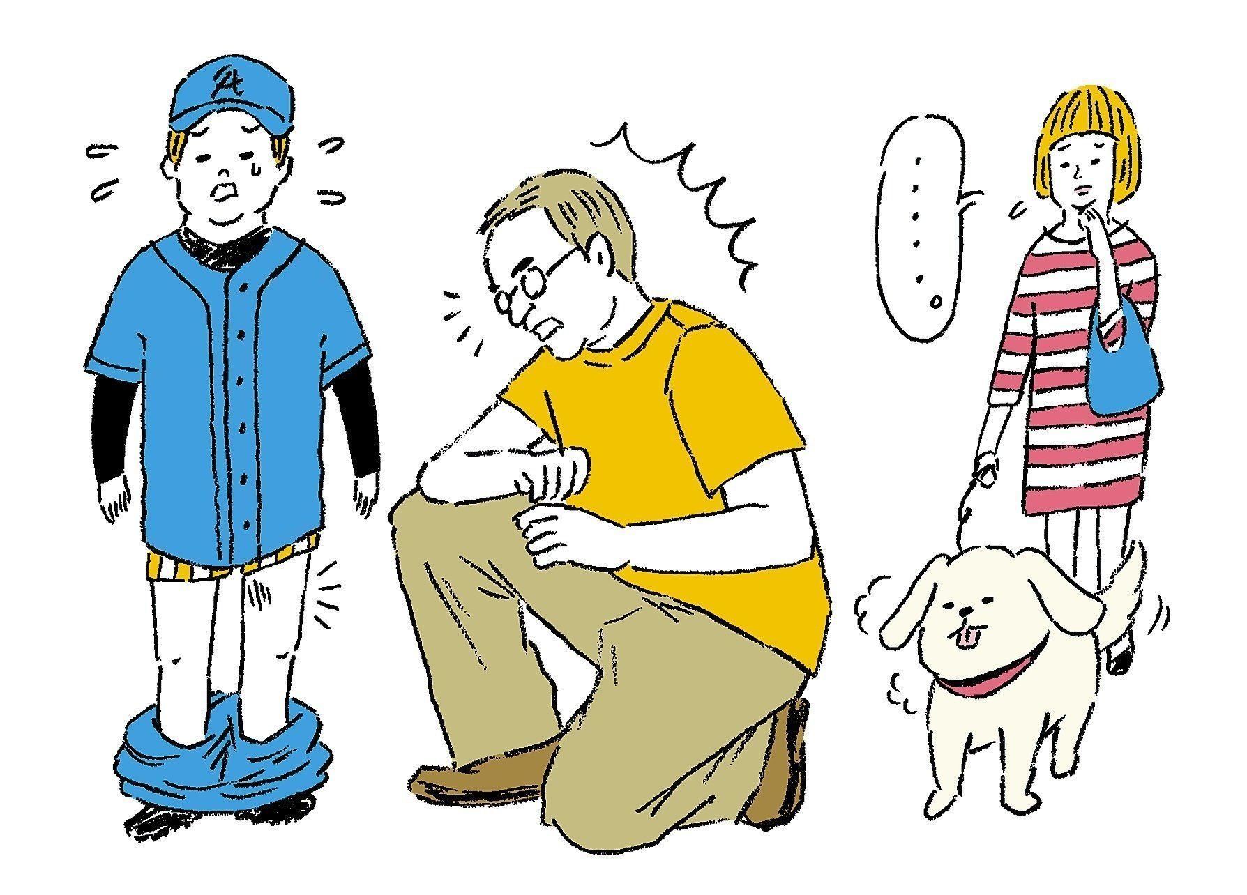 太ももに赤っぽい2つの傷あとがあった（イラスト／別府麻衣）