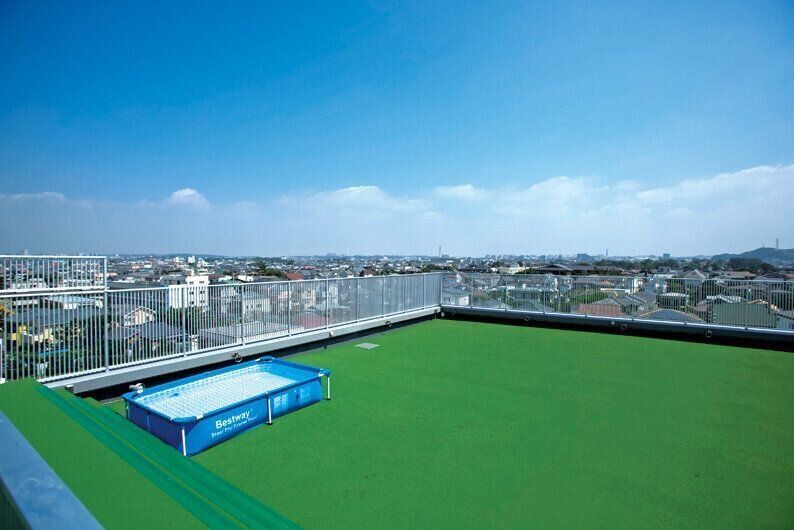 屋上にあるドッグラン