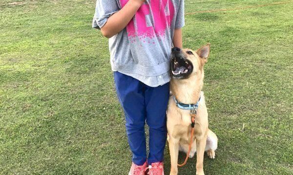 娘さんに寄り添うこたろうくん