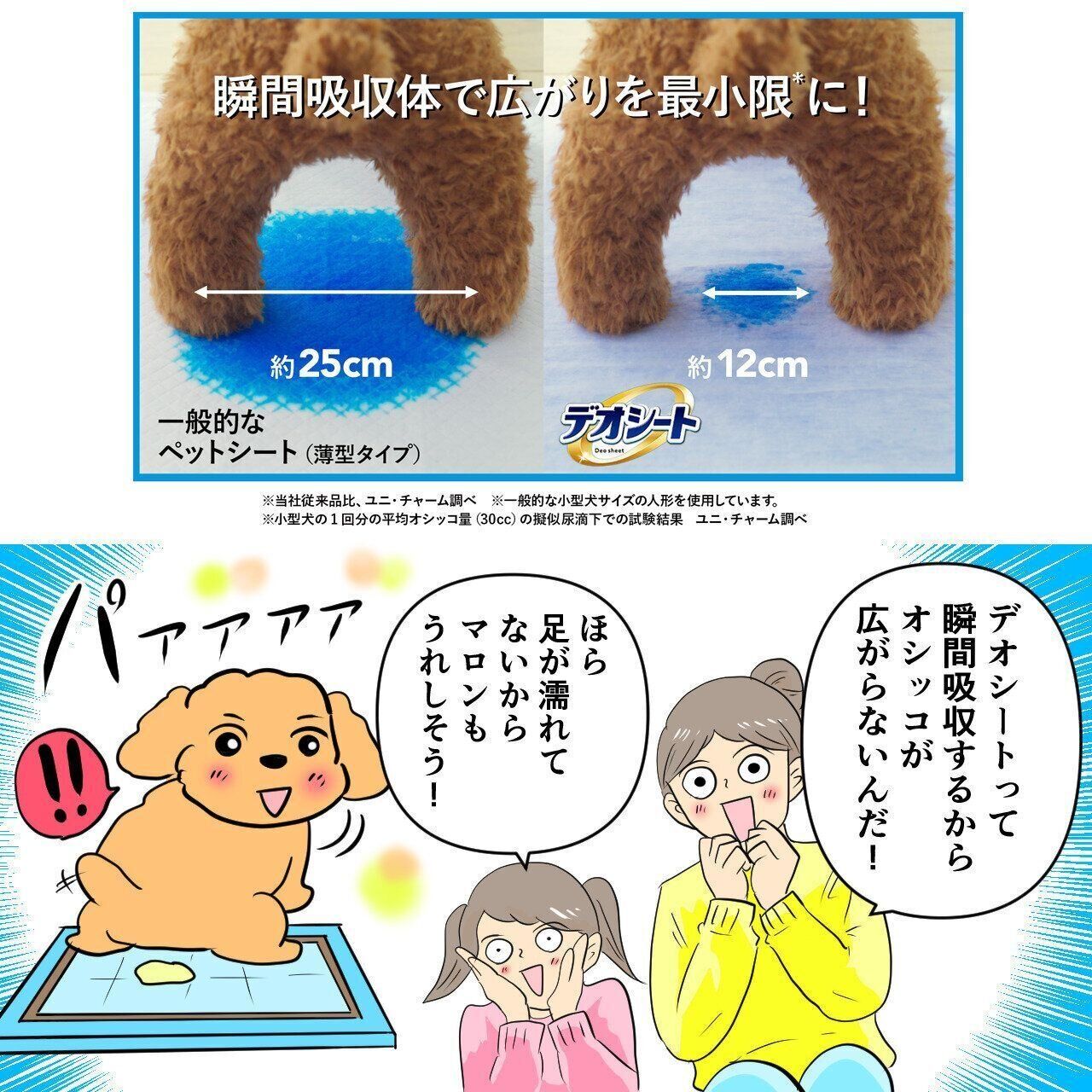 デオシートを試した愛犬 広がらない 足が濡れない
