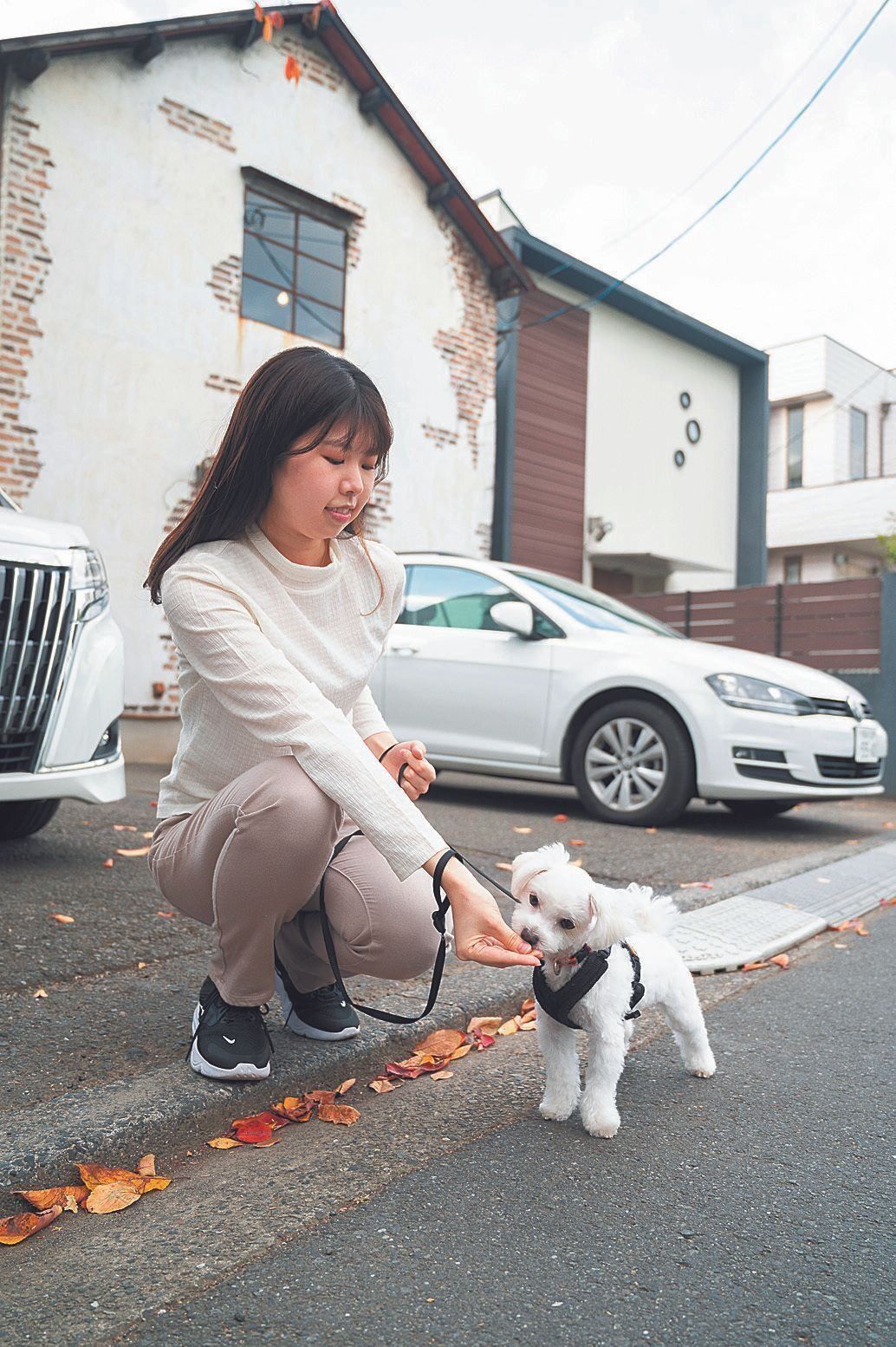 苦手な動物病院の前で