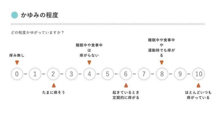かゆみのレベルを表すスケーラー