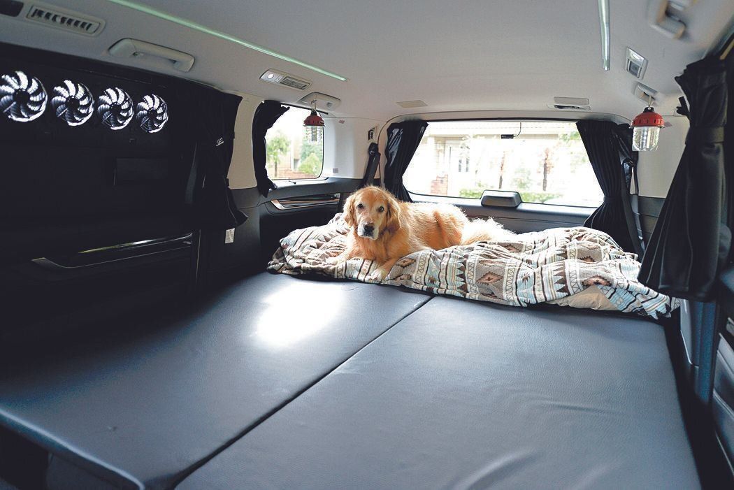 来年の北海道旅行に向けて愛車を改造。後部座席でハッピーちゃんとゆったり寝られるようにして、側面には換気口も設置