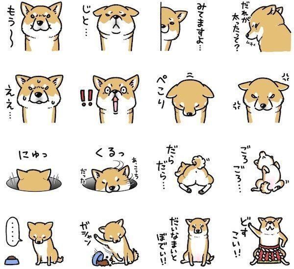 「柴犬スタンプ14〜赤柴〜やさぐれ編」