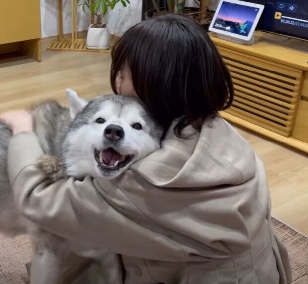 嬉しそうな文太くん