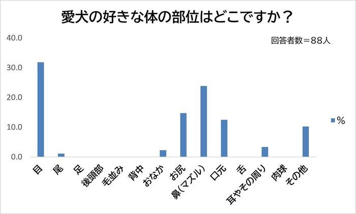 愛犬の好きな体の部位は？