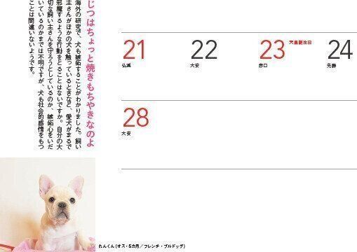 毎月、犬にまつわる雑学がつき
