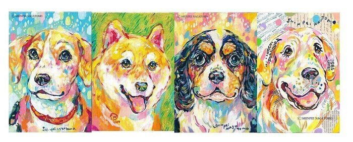 愛犬の似顔絵:長友心平さんのサイトより