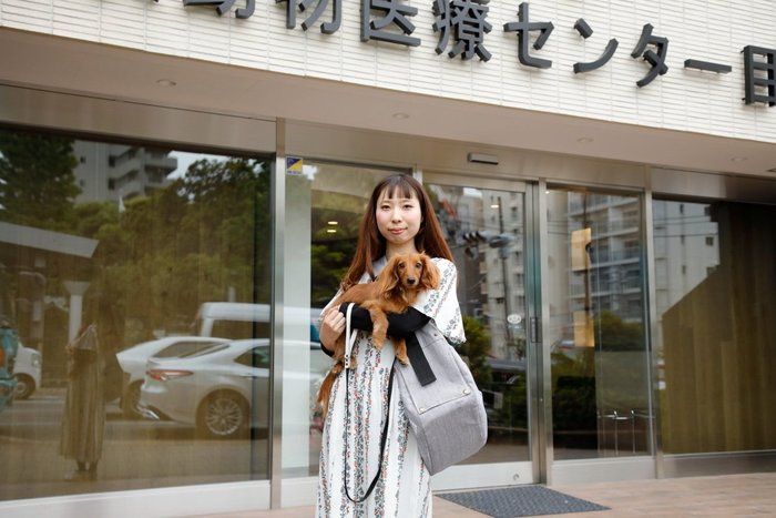 丸山千佳さんと愛犬・ぽぽくん(オス・3才/カニーンヘン・ダックスフンド)