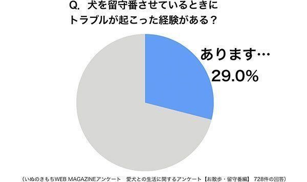 グラフ:犬を留守番させているときにトラブルが起こった経験がある?