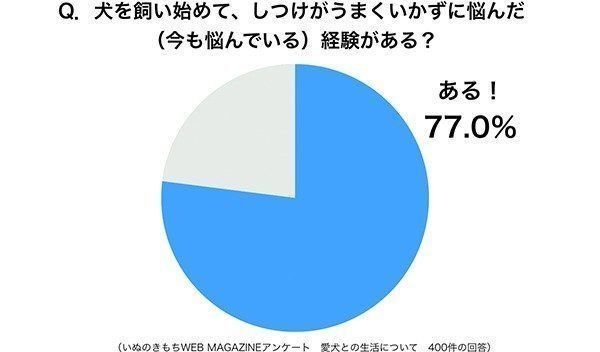 グラフ:犬を飼い始めて、しつけがうまくいかずに悩んだ(今も悩んでいる)経験がある?