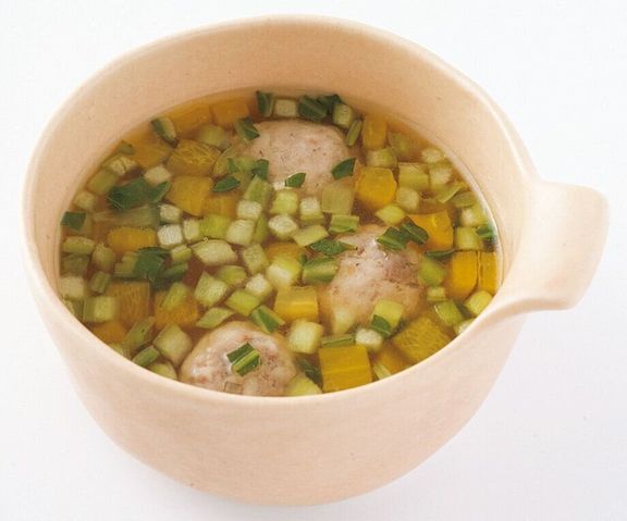 あじだんごとチンゲンサイのスープ煮 (離乳完了期 1才~1才6カ月ごろ)