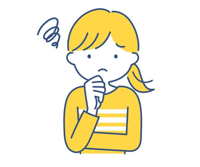 困っている女性のイラスト素材