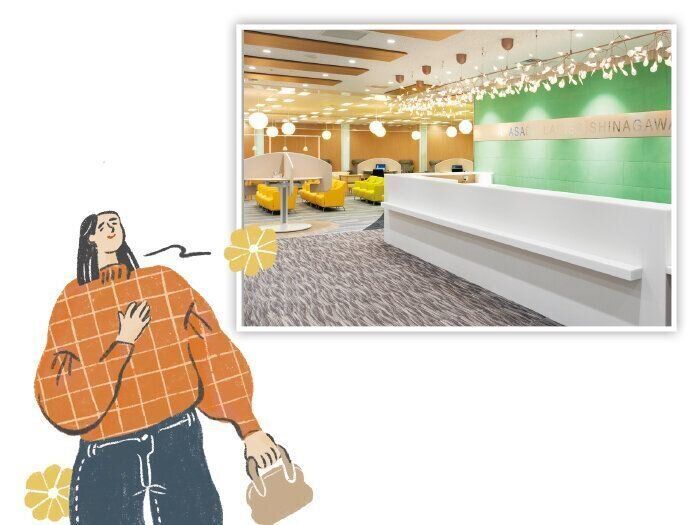 仕事ができるスペースもある、待合室がキレイ！