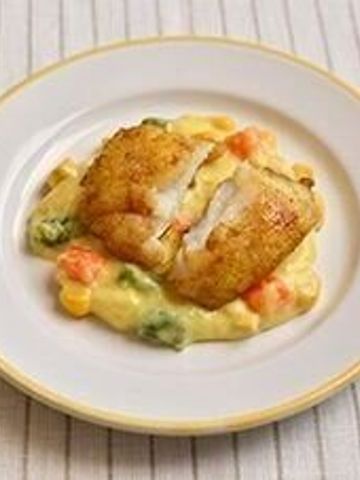 白身魚のカレームニエル クリームソースがけ 大人2人 子ども1人分 幼児食レシピ たまひよ 白身魚のカレームニエル クリームソースがけ 大人2人 子ども1人分 幼児食レシピ たまひよ