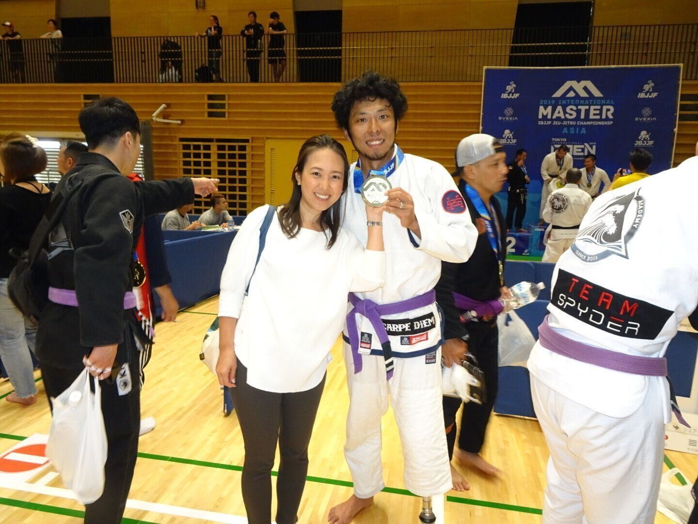 堀江さんの柔術の試合の応援に行ったときの1枚。