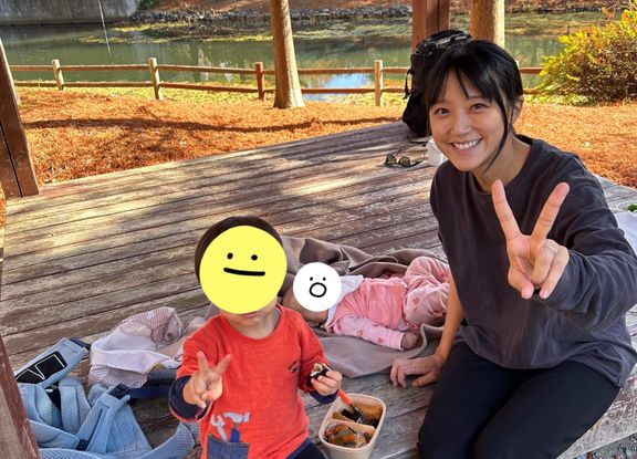 息子さんと竹内さん。