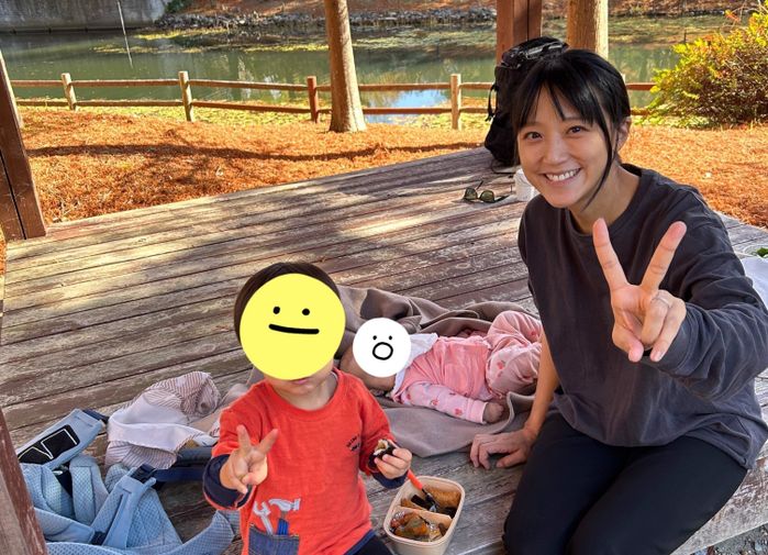 息子さんと竹内さん。