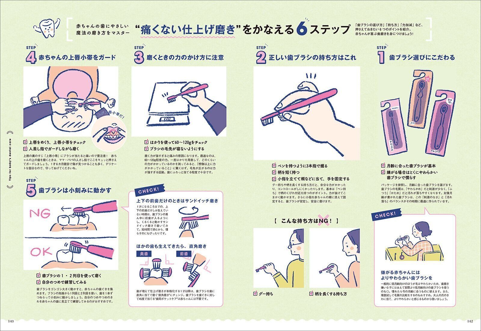 【特集】歯磨きが大好きな子になる！赤ちゃんの歯のケア『魔法の6ステップ』