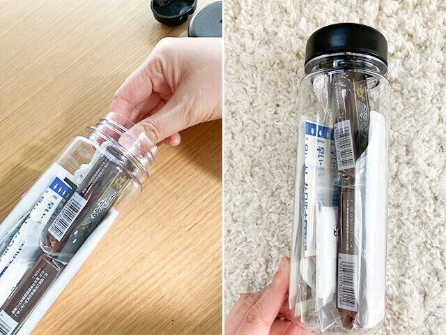 100均アイテムだけで防災ボトル